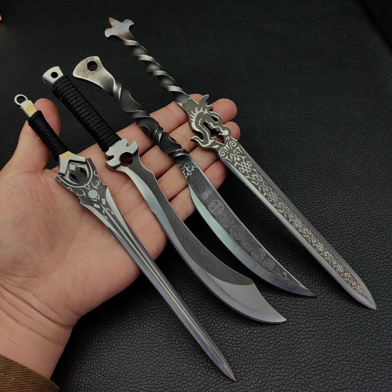 Hand-forged Mini Sword Carbon Steel Small Sword Ancient Chinese Style ...