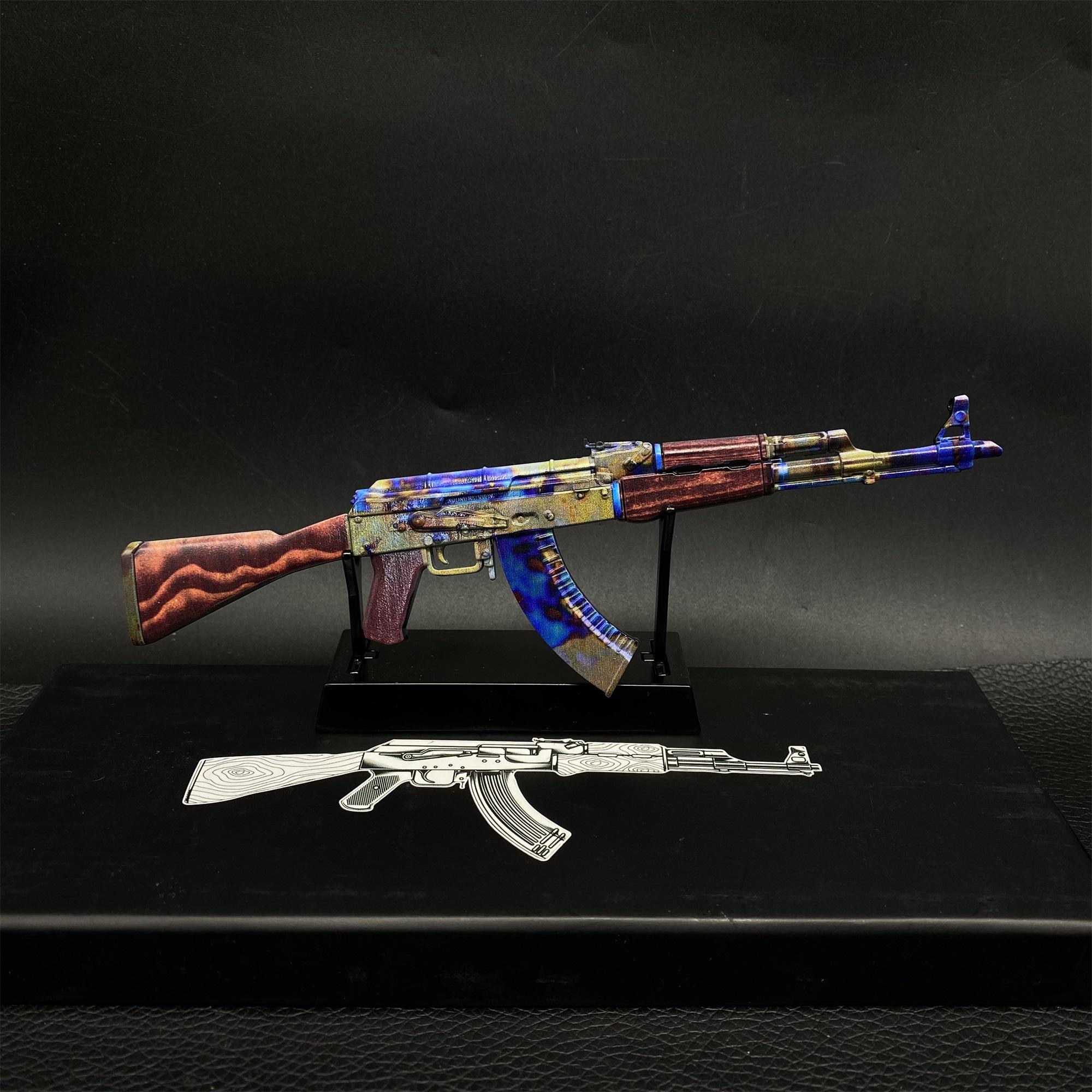 CSGO Game AK47 Neon Rider AK47 Case Hardened Vulcan Skin Model 1/6 ...