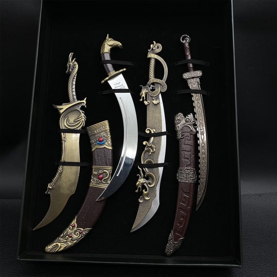 中国古代の湾曲した剣モンゴル馬頭剣ドラゴン彫刻マチェーテユニークな