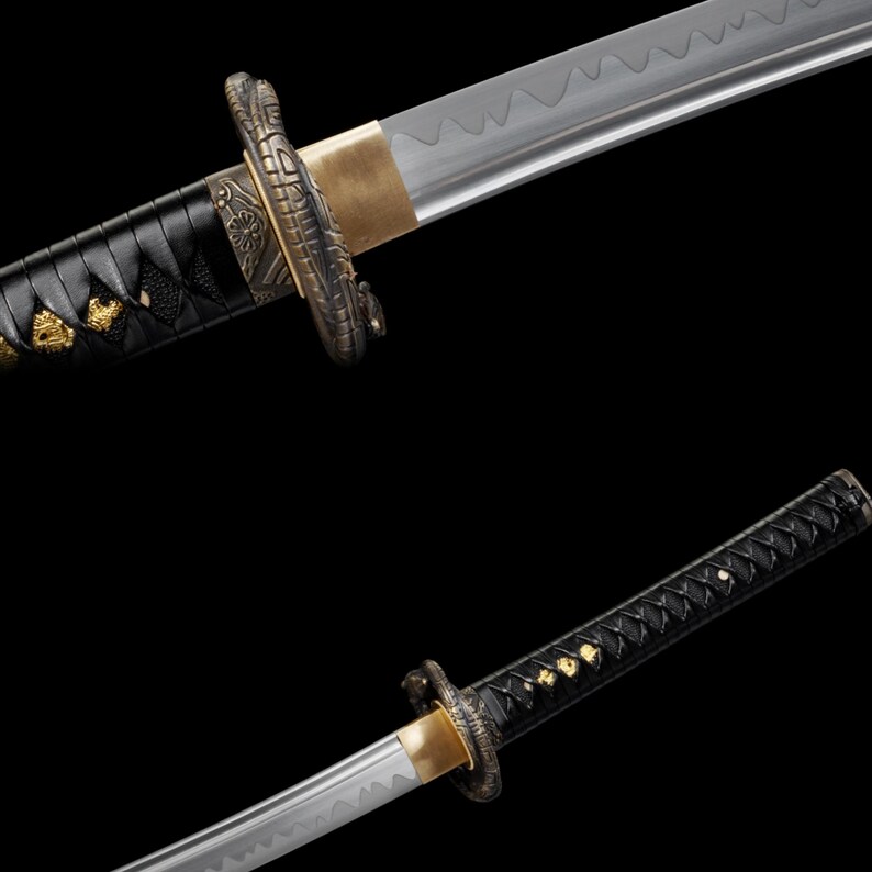 Handgefertigt Drachen Tsuba Katana Skyrim Oblivion Klassische Klinge Schwert Akavir Krieger Katana Für die Sammlung Bild 3
