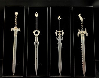 Mini Hand-Forged Infinity Sword Ancient China Yuan Hong Sword Steel ShaChi Sword Monster Knife Creative Gift Tea Knife 4 In 1 Pack