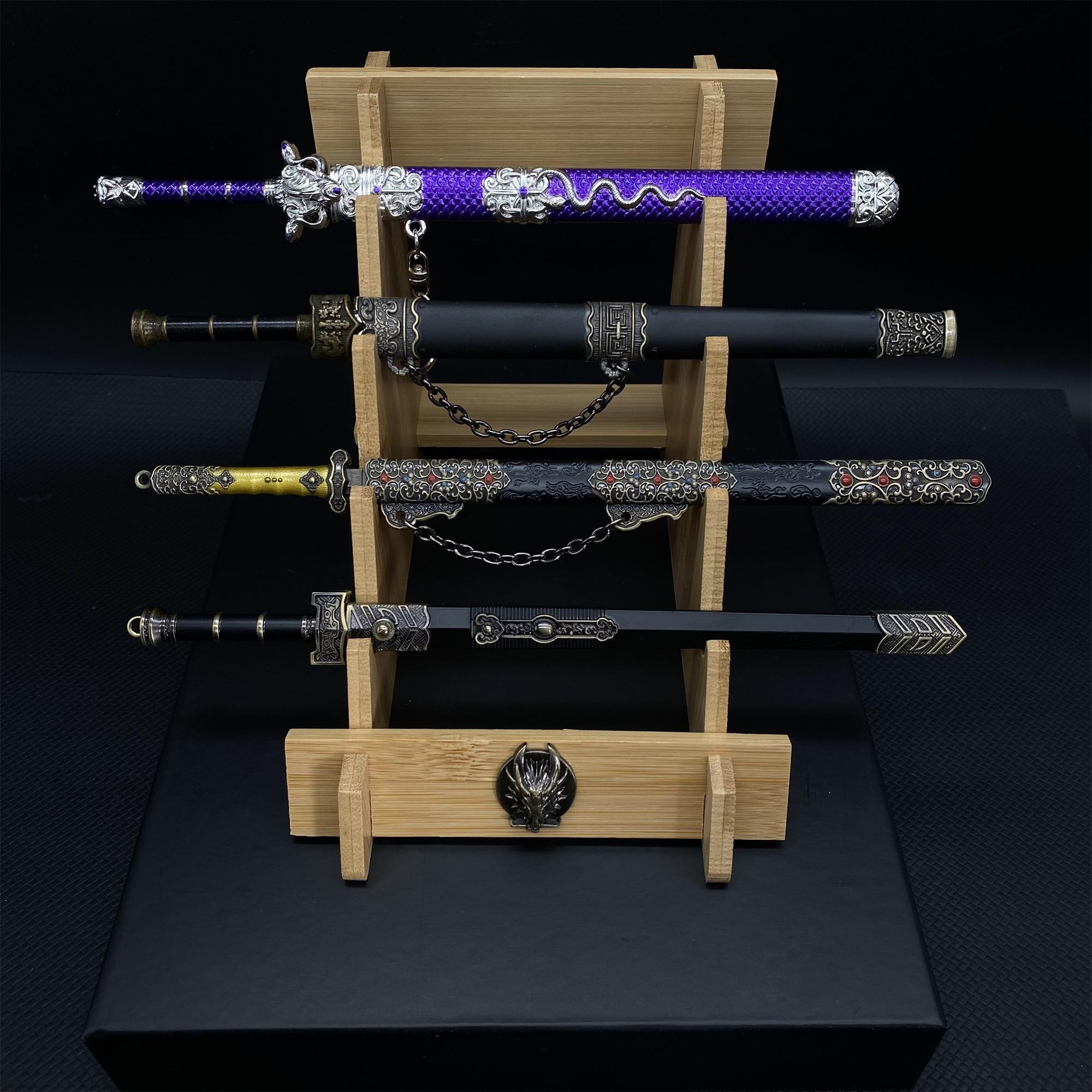 手鍛造如意剣三毒剣ミニチュア越王剣唐将軍剣古代刀冷武器コレクション