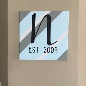 Custom Monogram Canvas with choice of background