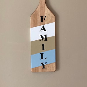 Family - Hand painted - Wooden Paddle - Customize