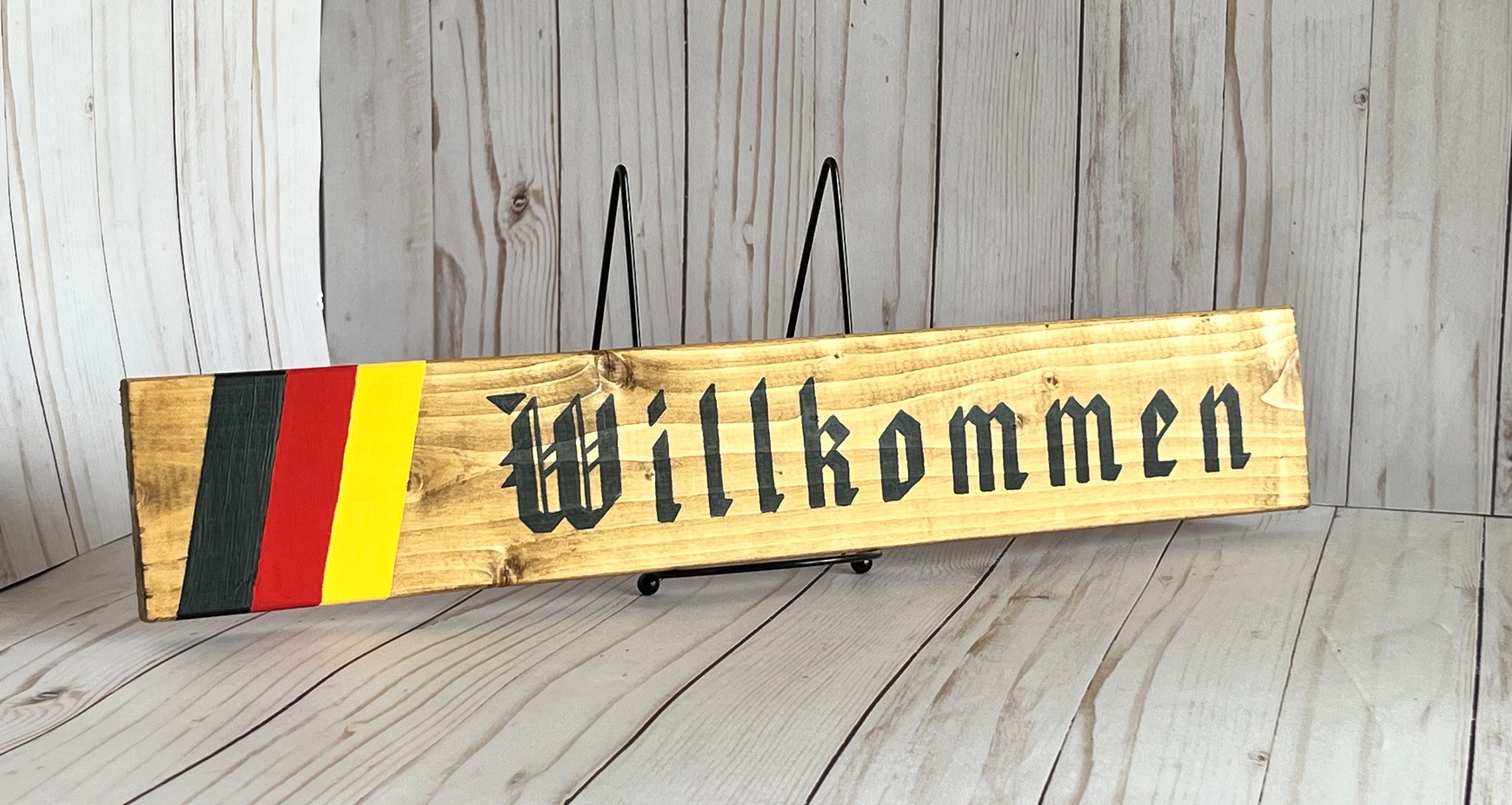 Wilkommen German Welcome Sign Hand Painted - Etsy