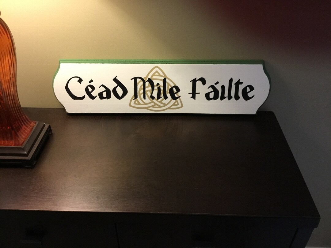 Cead Mile Failte - Irish Welcome Sign - Hand Painted - Irish Decor ...