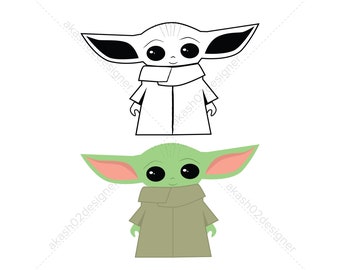 Download Free Yoda Outline Etsy SVG Cut Files