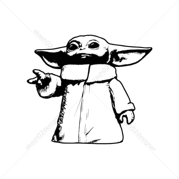 Download Cute baby Yoda V6 svg png jpeg AI EPS vector digital file ...