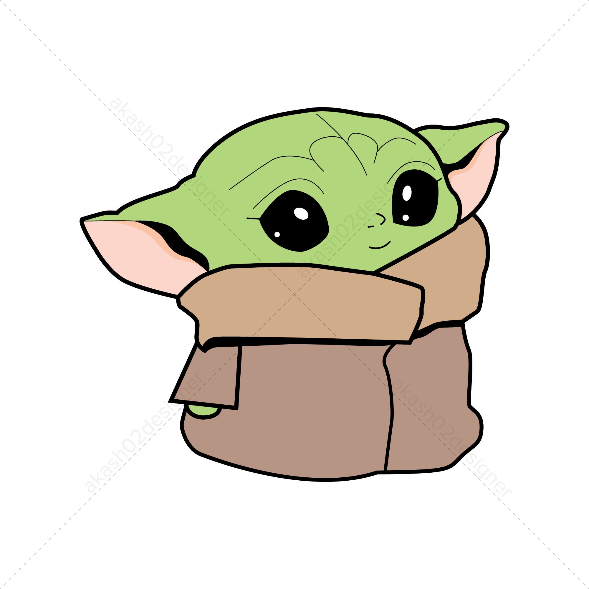 Download 2 Super cute Baby Yoda color svg png jpeg AI EPS editable ...