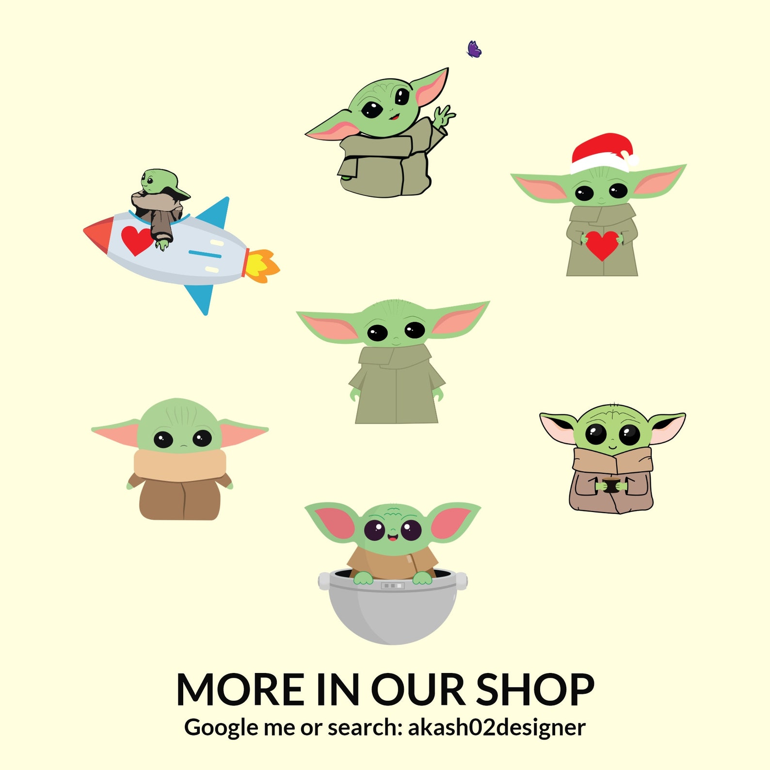 Download Super cute baby Yoda svg png jpeg AI EPS digital file | Etsy