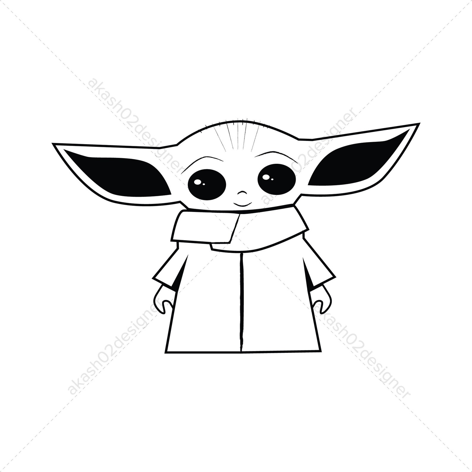 Download Super cute baby Yoda svg png jpeg AI EPS digital file | Etsy