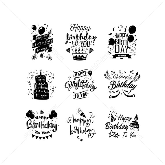 Download 9 Happy Birthday Svg Pack Png Jpeg Ai Eps Vector Bundle Etsy
