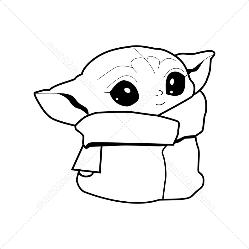 Download Super cute baby Yoda svg png jpeg AI EPS editable digital ...