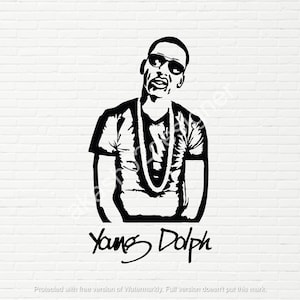 Young Dolph SVG PNG vector digitaal bestand te downloaden. Amerikaanse rapper Young Dolph cricut file.