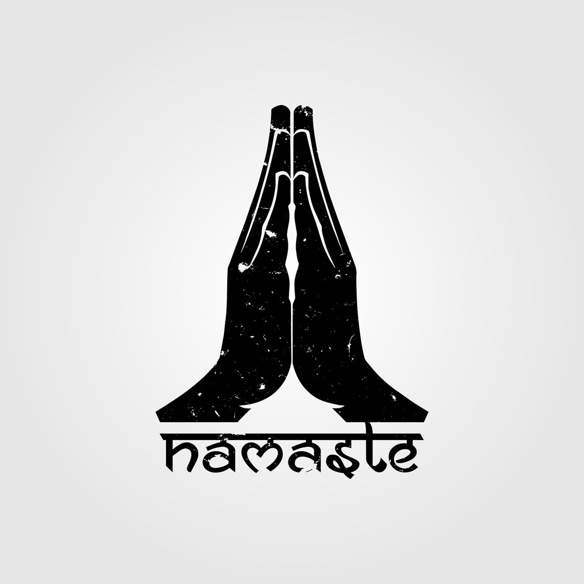 Namaste svg hand greeting grunge Vector Illustration social | Etsy