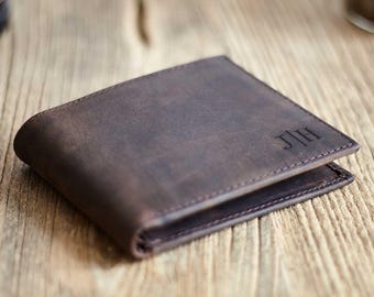 Portafoglio in pelle personalizzato, regalo per lui, uomo, anniversario, fidanzato, marito, papà, con incisione personalizzata a mano.
