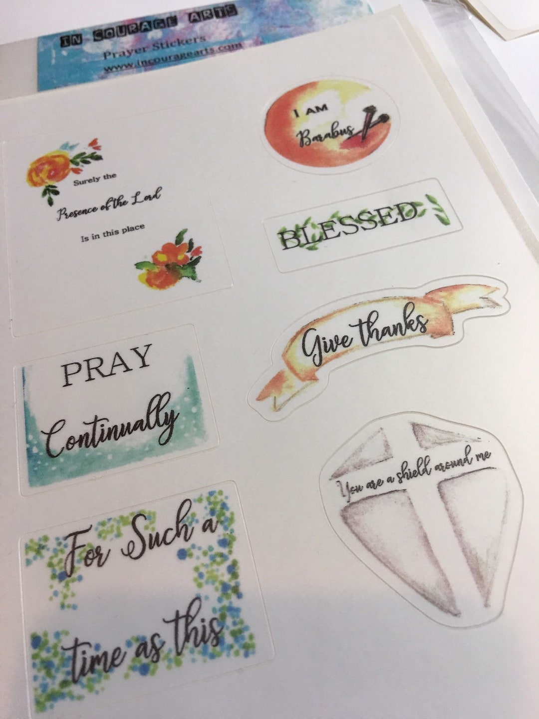Prayer Sticker Set Hand Painted by in Courage Arts - Etsy