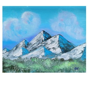 Oil Painting Mountain Landscape View Original Painting, Art Gift Home Decor, Mountain lake Painting, Oil Painting View of Mountain