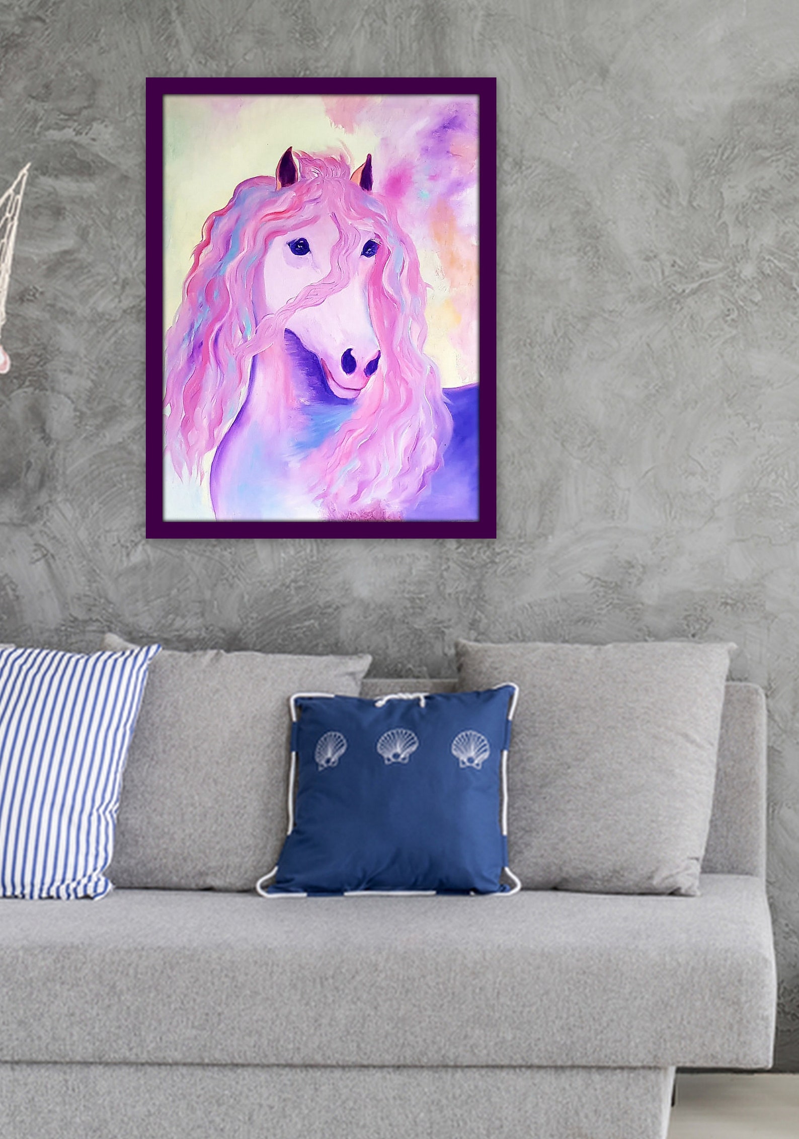 Horse Wall Art, Horse Canvas, Large Horse, Animal Painting, Living Room