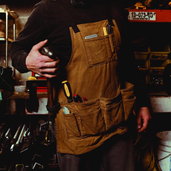 Waxed Canvas Tool Apron | For Carpenters, Mechanics, Craftsmen, & Construction - Readywares