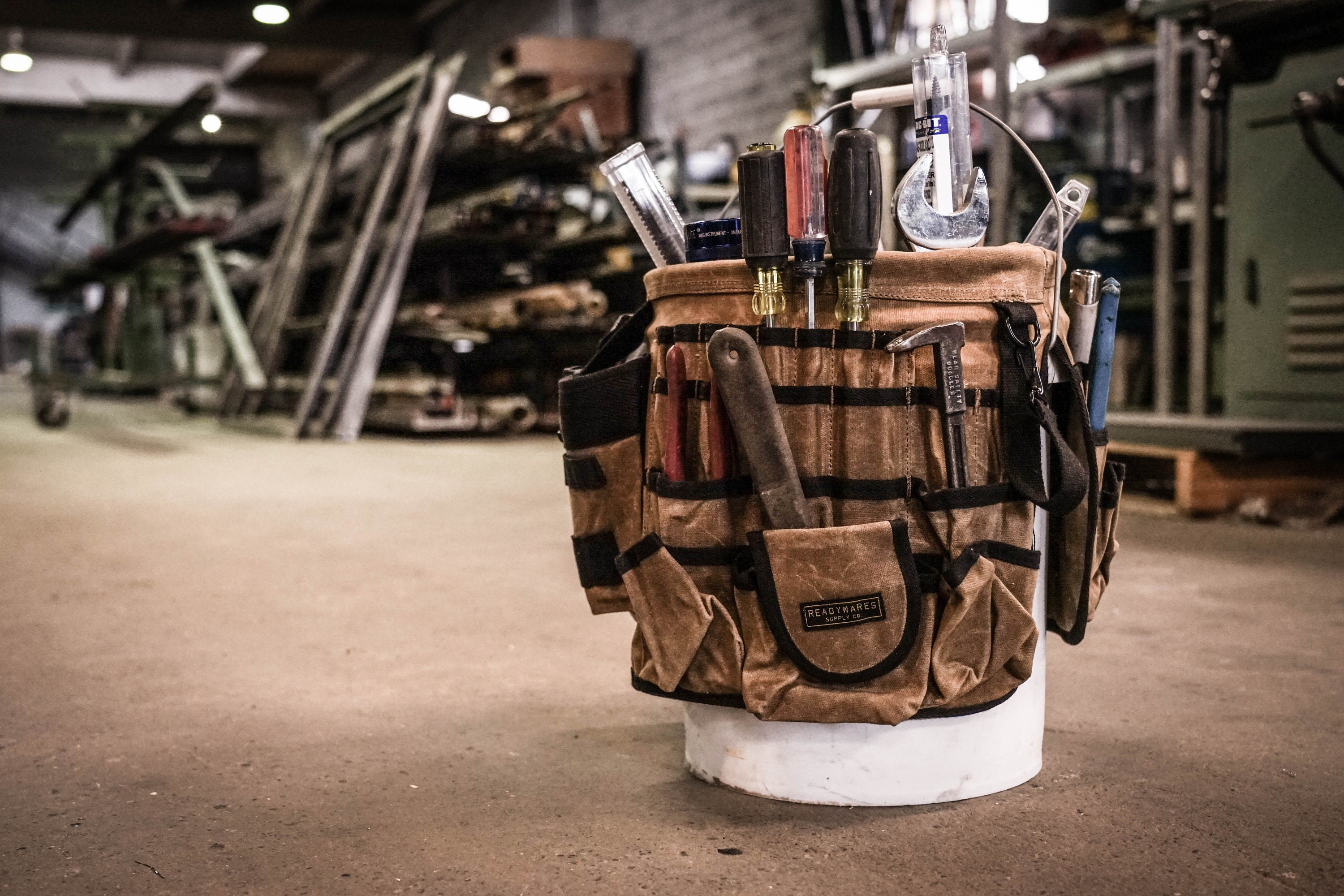 Readywares Waxed Canvas Tool Bucket Organizer Etsy