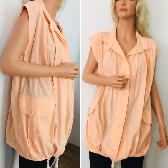 VINTAGE 1980s Betty Jackson For Quorum Peach Tunic