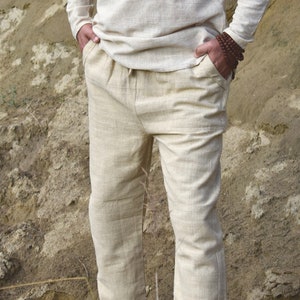 Hemp Pants | 100% Hemp Clothing |  Hemp Trousers Drawstring Bottoms | Hemp Men