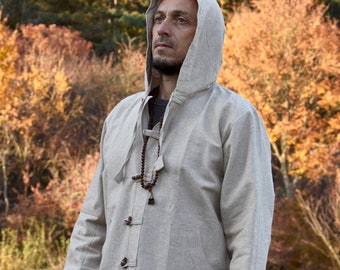 Hemp Jacket | 100% Hemp Hoodie |  Hemp Mens | Hemp Clothing | Hemp Shirt | Hemp Long Sleeve Hemp Canvas Baja