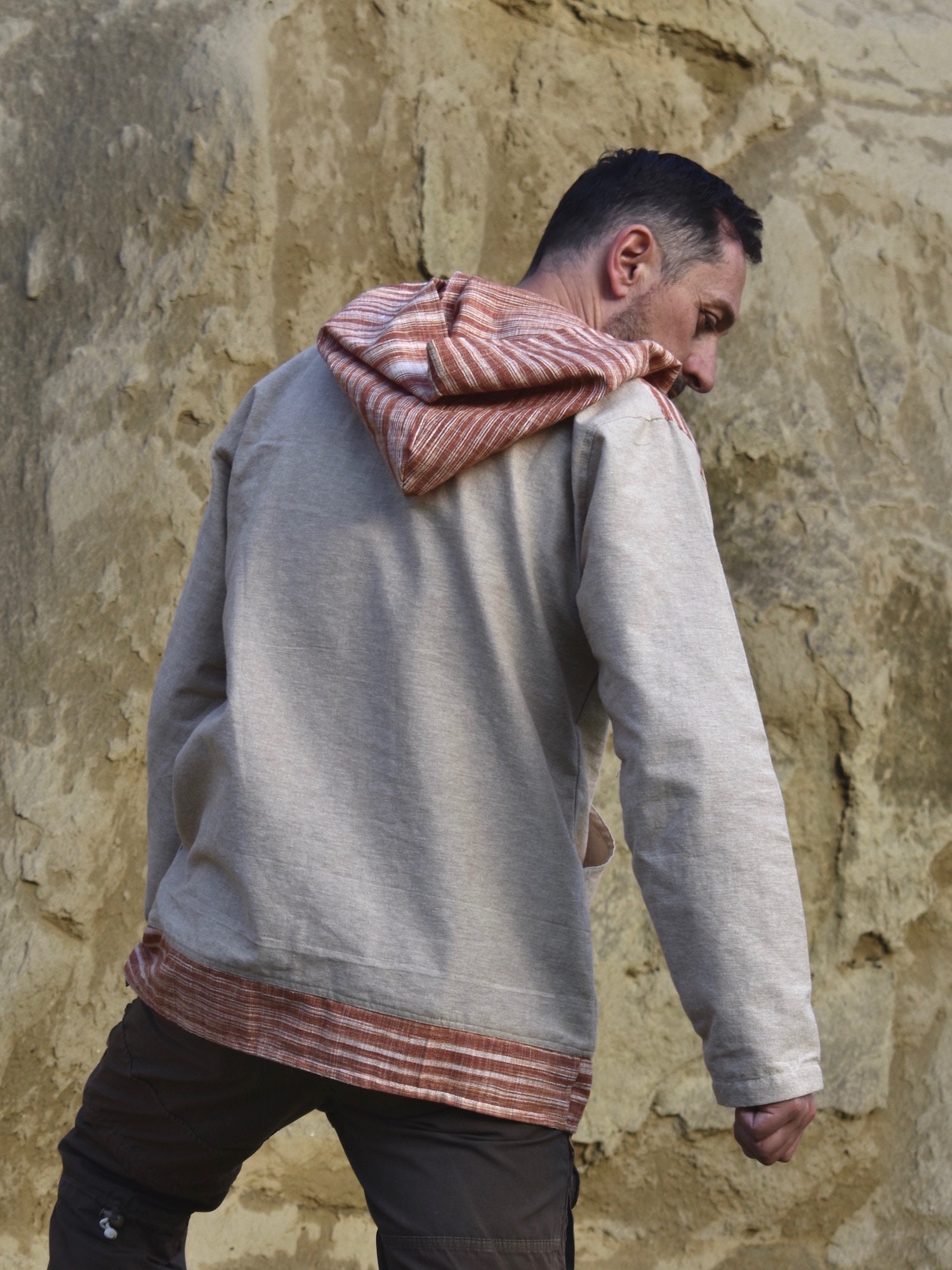 Hemp Baja Hoodie Handwoven Hemp Clothing Hemp Hoodie Shirt Etsy