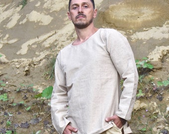 Hemp Shirt | 100% Hemp Clothing | Men Hemp | Hemp Apparel Woven | Organic Clothing | Hemp Top | Hemp Long Sleeve | Tribal Shirt Dune Jedi