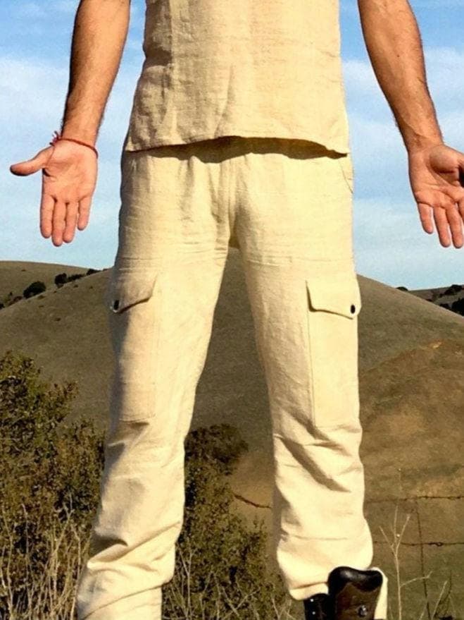Hemp Cargo Pants | 100% Hemp Clothing | Hemp Trousers Bottoms | Hemp Men pants with 6 pockets