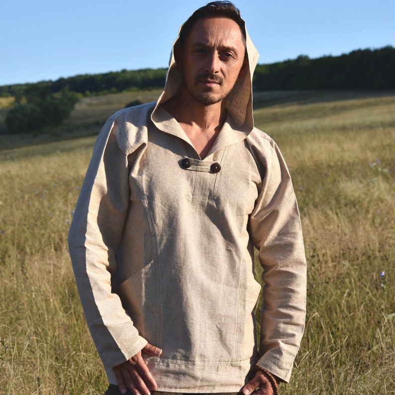 Hemp Hoodie 100% Hemp Handwoven Hemp Shirt Hemp Baja Sweatshirt image 4