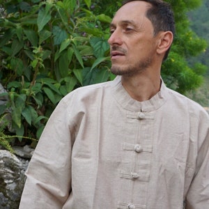 Hemp Long Sleeve | 100% Hemp Handwoven | Hemp Shirt Mandarin Collar