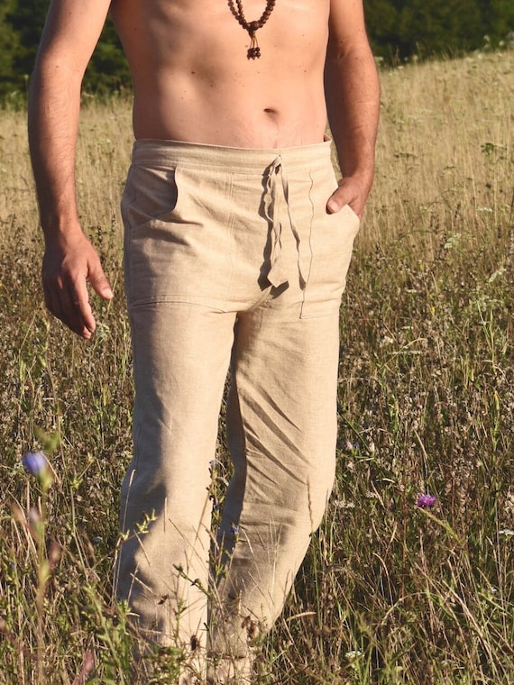 Tan Hemp Drawstring Pants Tan Hemp Drawstring Pants