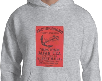 Sudadera vintage Anchor Brand Japan Tea – Diseño de logotipo retro