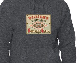 Sudadera con capucha Williams Shaving Soap: Diseño retro de marca de cuidado personal