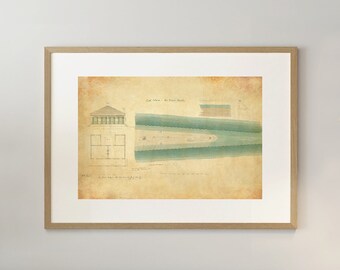 Plano del faro de Cat Island – Decoración náutica de Mississippi