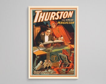 Thurston the Great Magician Show Poster - Magic Poster, Magician Art, Illusionist Poster, Magic Show Poster, Illusion, Vaudeville Poster