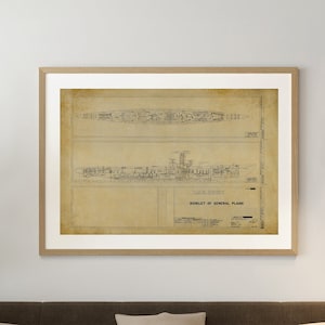 USS Seawolf Submarine Blueprint - Nautical Poster, Ship Blueprint, Submarine Drawing, USS SS-197 Print, Old Sub Blueprint, Navy Blueprint