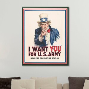 8x10 Army Recruiting Poster 1917 Uncle Sam I Want You! US 8x10 Army Recruiting Poster 1917 Uncle Sam I Want You! US