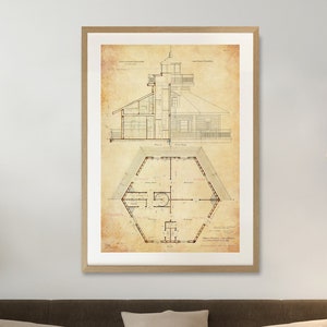 Hooper Strait Lighthouse Blueprint - Maryland Lighthouse, Lighthouse Print, Maritime Poster, Beach House Décor, Nautical Poster Print