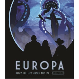 NASA Europa Moon Space Travel Poster - Space Poster, NASA Poster, JPL Poster, Space Exploration Poster, Planet Exploration Poster, Astronaut