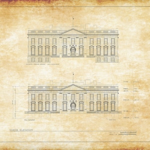 The White House Blueprint Drawing - Executive Mansion Blueprint, White House Drawing, President Art, Home Decor, Wall Decor, Blueprint Decor