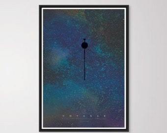 Voyager Mission Modern Poster NASA - Weltraum Poster, NASA Poster, Weltraumforschung Poster, Planetenerforschung Poster, Voyager Poster Druck