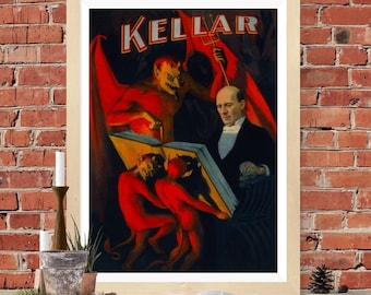 Kellar Magician Poster – Vintage Magic Show Art Print - Etsy