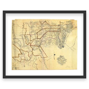 19th Century Central Pacific Railroad of California Map - Vintage Railroad Routes, Historic Western US Rail System, Reproduction Print