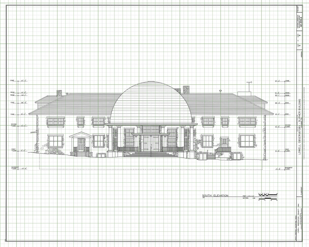Lowell Observatory Slipher Building Elevation Drawing Etsy UK