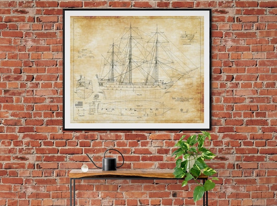 ボンヌ オム リチャード 帆船の設計図 1765 - 船の設計図、帆船