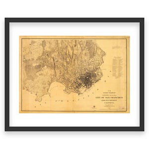 1857 San Francisco Map - Historic U.S. Coast Survey, Vintage California City Plan, Early Bay Area Map, Old San Francisco Layout Print