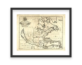 新しい世界地図；1650年の北アメリカ初期植民地地図 - Etsy 日本